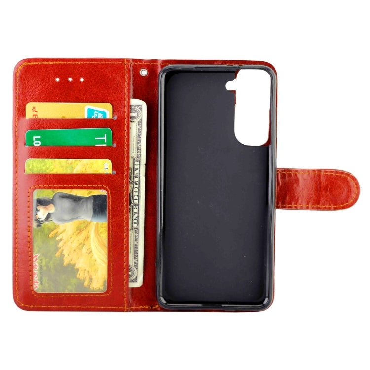 For Samsung Galaxy S21 5G Crazy Horse Texture Leather Horizontal Flip Protective Case with Holder & Card Slots & Wallet & Photo Frame