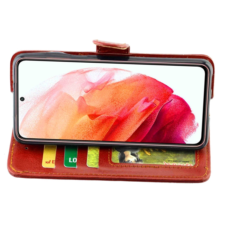 For Samsung Galaxy S21 5G Crazy Horse Texture Leather Horizontal Flip Protective Case with Holder & Card Slots & Wallet & Photo Frame