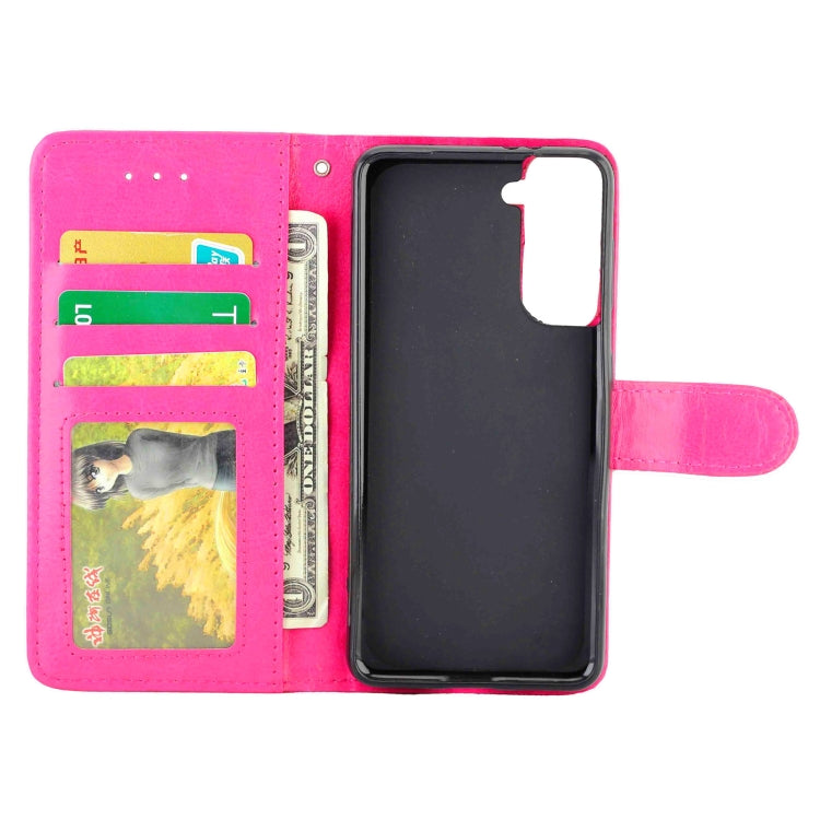 For Samsung Galaxy S21 5G Crazy Horse Texture Leather Horizontal Flip Protective Case with Holder & Card Slots & Wallet & Photo Frame