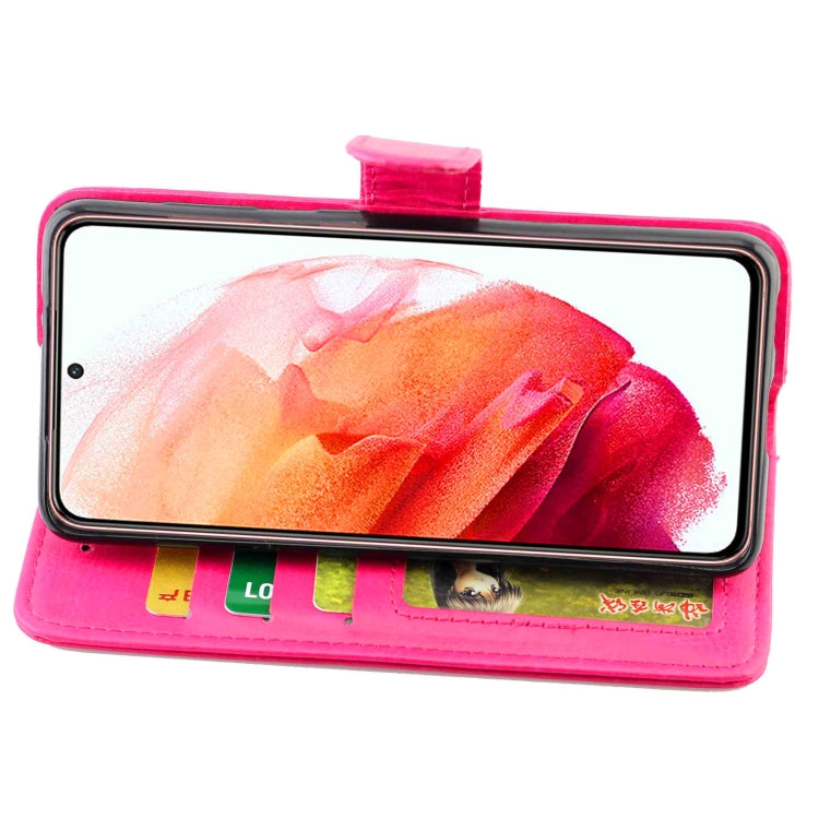 For Samsung Galaxy S21 5G Crazy Horse Texture Leather Horizontal Flip Protective Case with Holder & Card Slots & Wallet & Photo Frame