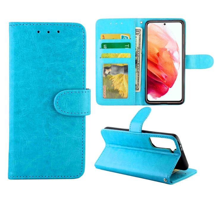 For Samsung Galaxy S21 5G Crazy Horse Texture Leather Horizontal Flip Protective Case with Holder & Card Slots & Wallet & Photo Frame
