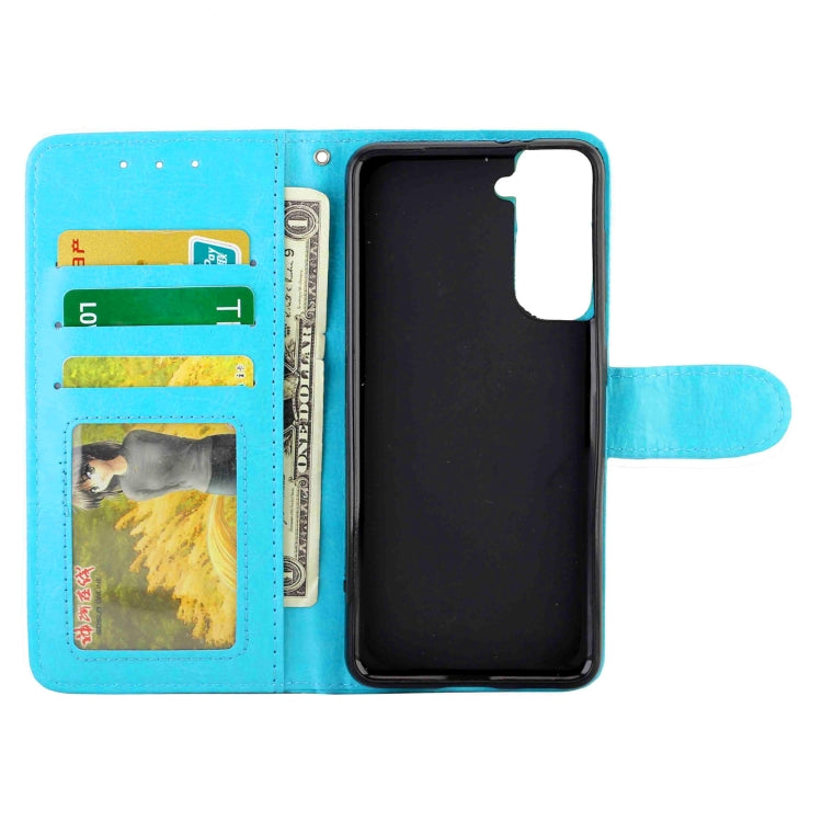 For Samsung Galaxy S21 5G Crazy Horse Texture Leather Horizontal Flip Protective Case with Holder & Card Slots & Wallet & Photo Frame