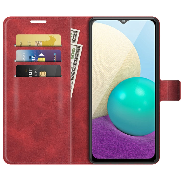 For Samsung Galaxy A02 Retro Calf Pattern Buckle Horizontal Flip Leather Case with Holder & Card Slots & Wallet