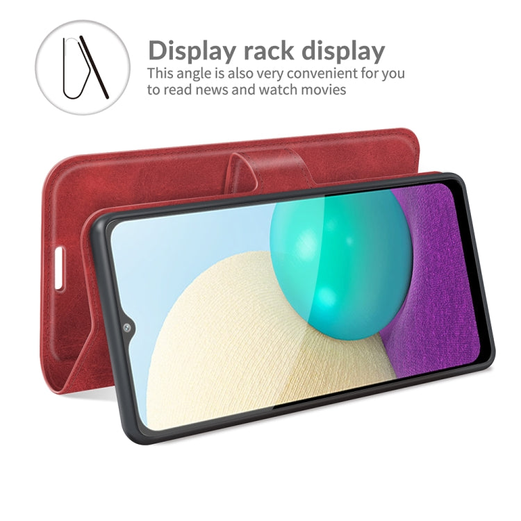For Samsung Galaxy A02 Retro Calf Pattern Buckle Horizontal Flip Leather Case with Holder & Card Slots & Wallet
