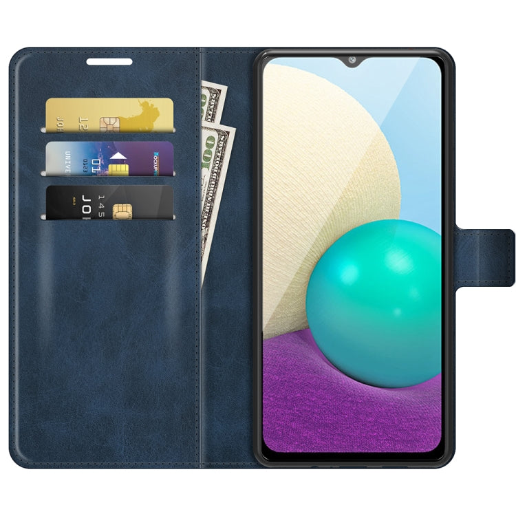 For Samsung Galaxy A02 Retro Calf Pattern Buckle Horizontal Flip Leather Case with Holder & Card Slots & Wallet