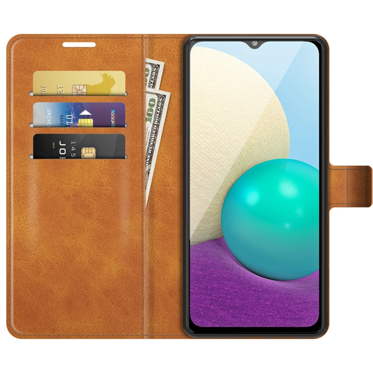 For Samsung Galaxy A02 Retro Calf Pattern Buckle Horizontal Flip Leather Case with Holder & Card Slots & Wallet