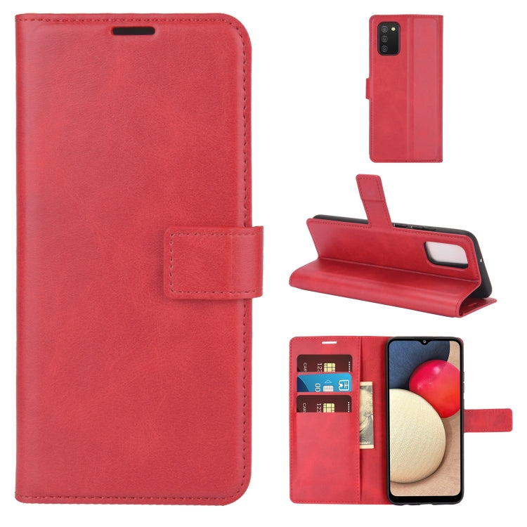 For Samsung Galaxy A02s (EU Version) Retro Calf Pattern Buckle Horizontal Flip Leather Case with Holder & Card Slots & Wallet