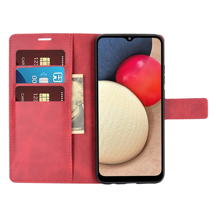 For Samsung Galaxy A02s (EU Version) Retro Calf Pattern Buckle Horizontal Flip Leather Case with Holder & Card Slots & Wallet