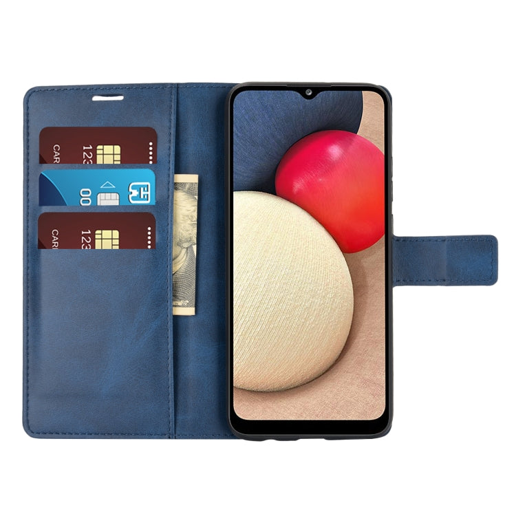 For Samsung Galaxy A02s (EU Version) Retro Calf Pattern Buckle Horizontal Flip Leather Case with Holder & Card Slots & Wallet