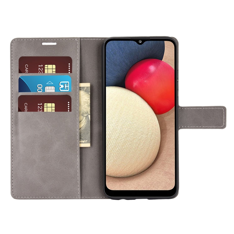 For Samsung Galaxy A02s (EU Version) Retro Calf Pattern Buckle Horizontal Flip Leather Case with Holder & Card Slots & Wallet
