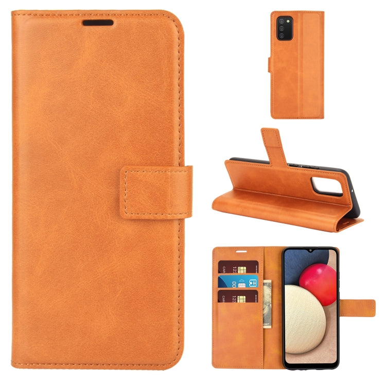 For Samsung Galaxy A02s (EU Version) Retro Calf Pattern Buckle Horizontal Flip Leather Case with Holder & Card Slots & Wallet