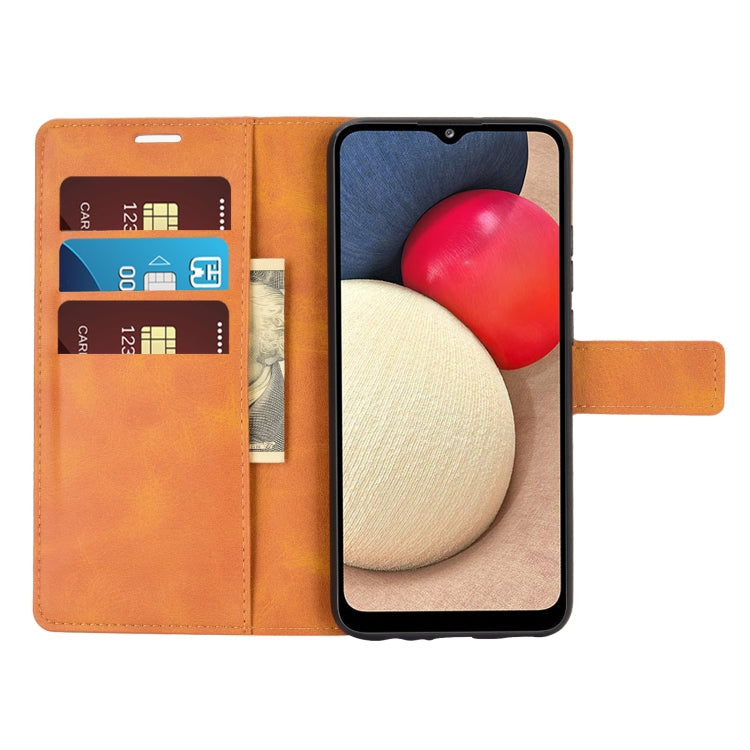 For Samsung Galaxy A02s (EU Version) Retro Calf Pattern Buckle Horizontal Flip Leather Case with Holder & Card Slots & Wallet