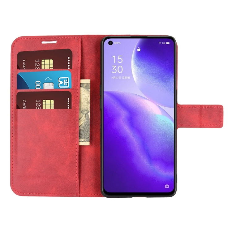 For OPPO Reno5 5G Retro Calf Pattern Buckle Horizontal Flip Leather Case with Holder & Card Slots & Wallet