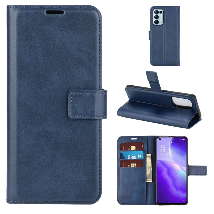 For OPPO Reno5 5G Retro Calf Pattern Buckle Horizontal Flip Leather Case with Holder & Card Slots & Wallet