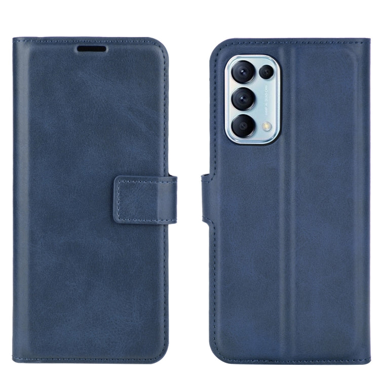 For OPPO Reno5 5G Retro Calf Pattern Buckle Horizontal Flip Leather Case with Holder & Card Slots & Wallet