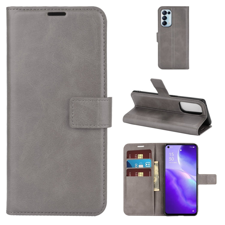 For OPPO Reno5 5G Retro Calf Pattern Buckle Horizontal Flip Leather Case with Holder & Card Slots & Wallet
