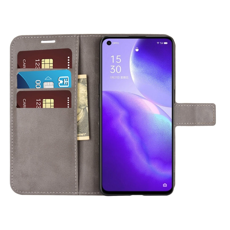 For OPPO Reno5 5G Retro Calf Pattern Buckle Horizontal Flip Leather Case with Holder & Card Slots & Wallet