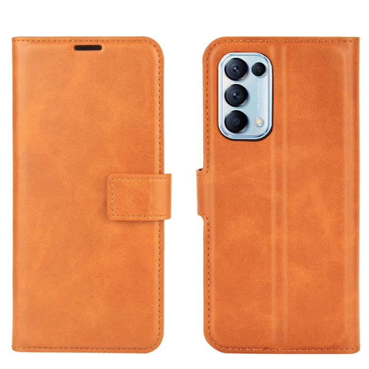 For OPPO Reno5 5G Retro Calf Pattern Buckle Horizontal Flip Leather Case with Holder & Card Slots & Wallet