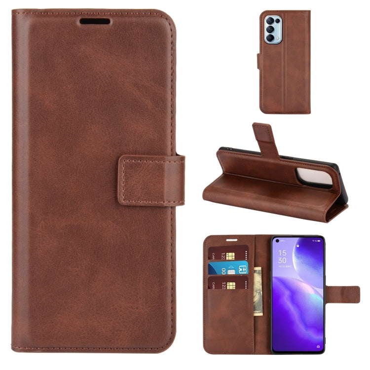For OPPO Reno5 5G Retro Calf Pattern Buckle Horizontal Flip Leather Case with Holder & Card Slots & Wallet