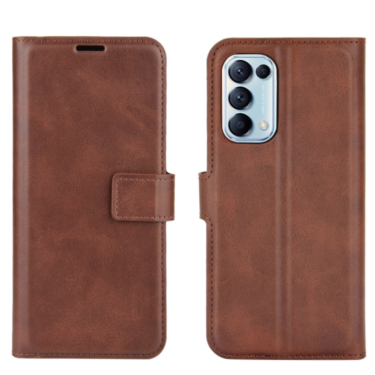 For OPPO Reno5 5G Retro Calf Pattern Buckle Horizontal Flip Leather Case with Holder & Card Slots & Wallet