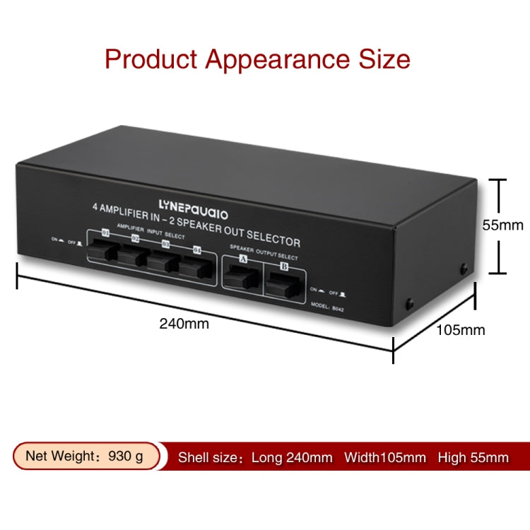 4 Input 2 Output Power Amplifier And Speaker Switcher Speaker Switch Splitter Comparator 300W Per Channel Without Loss Of Sound Quality