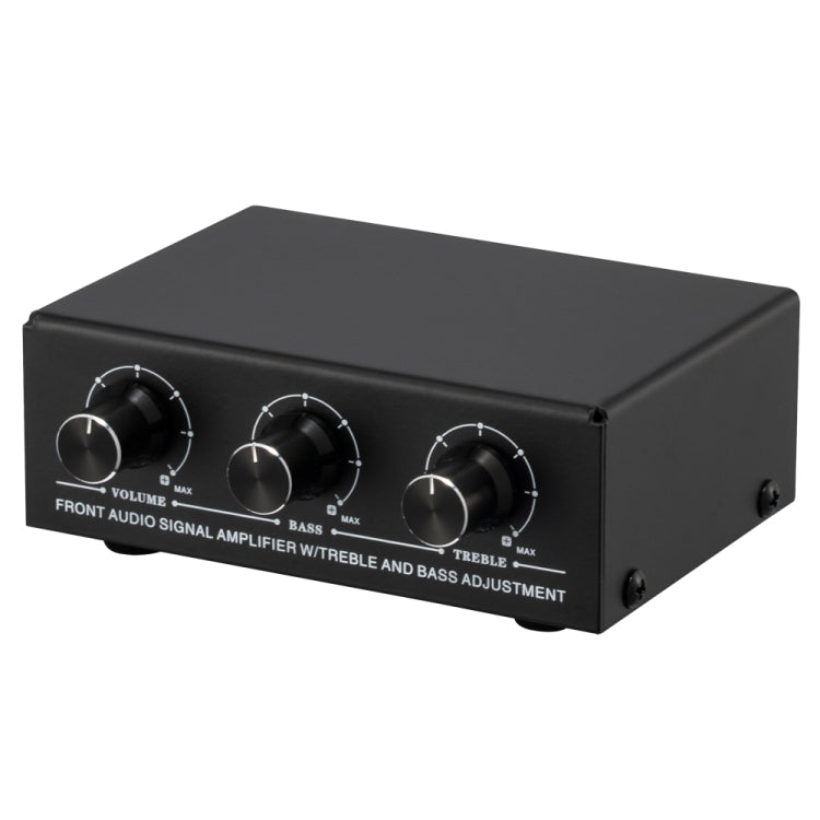 B057 Front Stereo Sound Amplifier Headphone Speaker Amplifier Booster with High And Low Bass Adjustment 2-Way Mixing,  USB 5V Power Supply, US Plug