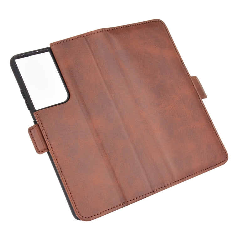 For Samsung Galaxy S21 Ultra 5G Dual-side Magnetic Buckle Horizontal Flip Leather Case with Holder & Card Slots & Wallet