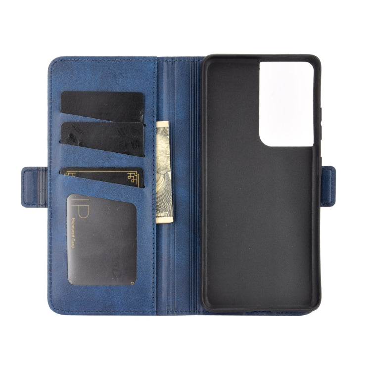 For Samsung Galaxy S21 Ultra 5G Dual-side Magnetic Buckle Horizontal Flip Leather Case with Holder & Card Slots & Wallet