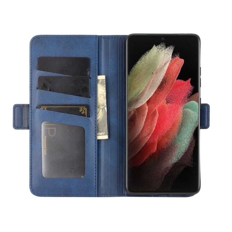 For Samsung Galaxy S21 Ultra 5G Dual-side Magnetic Buckle Horizontal Flip Leather Case with Holder & Card Slots & Wallet