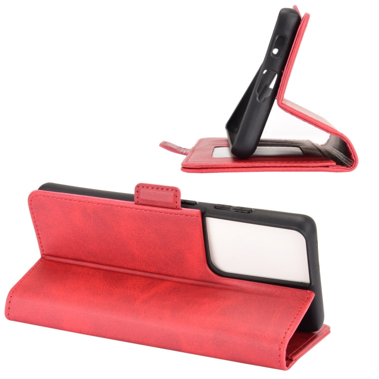 For Samsung Galaxy S21 Ultra 5G Dual-side Magnetic Buckle Horizontal Flip Leather Case with Holder & Card Slots & Wallet
