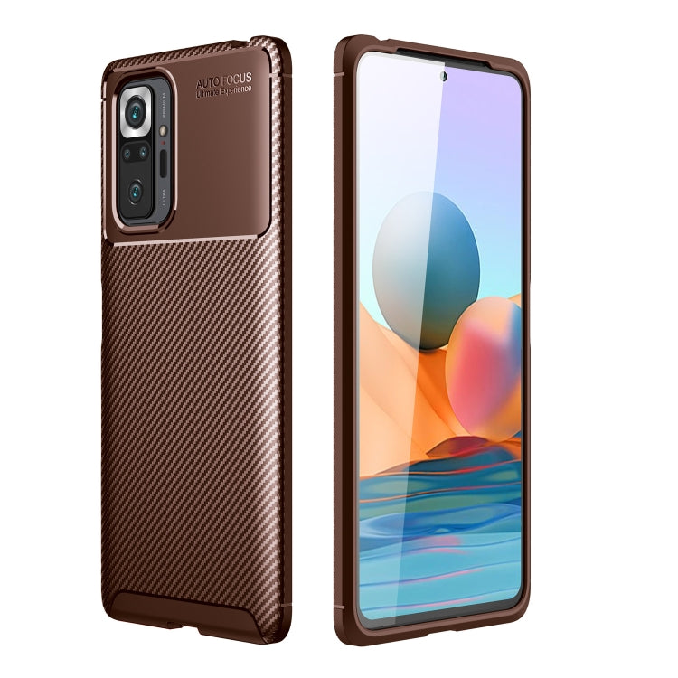 For Xiaomi Redmi Note 10 4G Carbon Fiber Texture Shockproof TPU Case