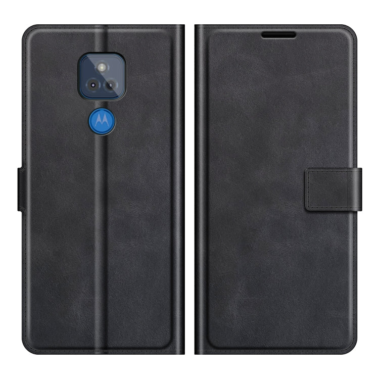 Retro Calf Pattern Buckle Card Wallet Left and Right Flip Phone Holster with Bracket Function For Motorola G Play 2021