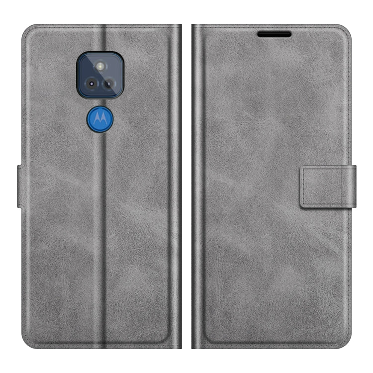 Retro Calf Pattern Buckle Card Wallet Left and Right Flip Phone Holster with Bracket Function For Motorola G Play 2021