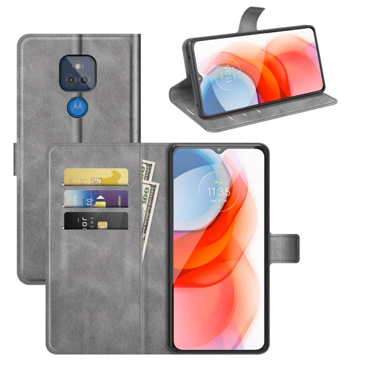 Retro Calf Pattern Buckle Card Wallet Left and Right Flip Phone Holster with Bracket Function For Motorola G Play 2021