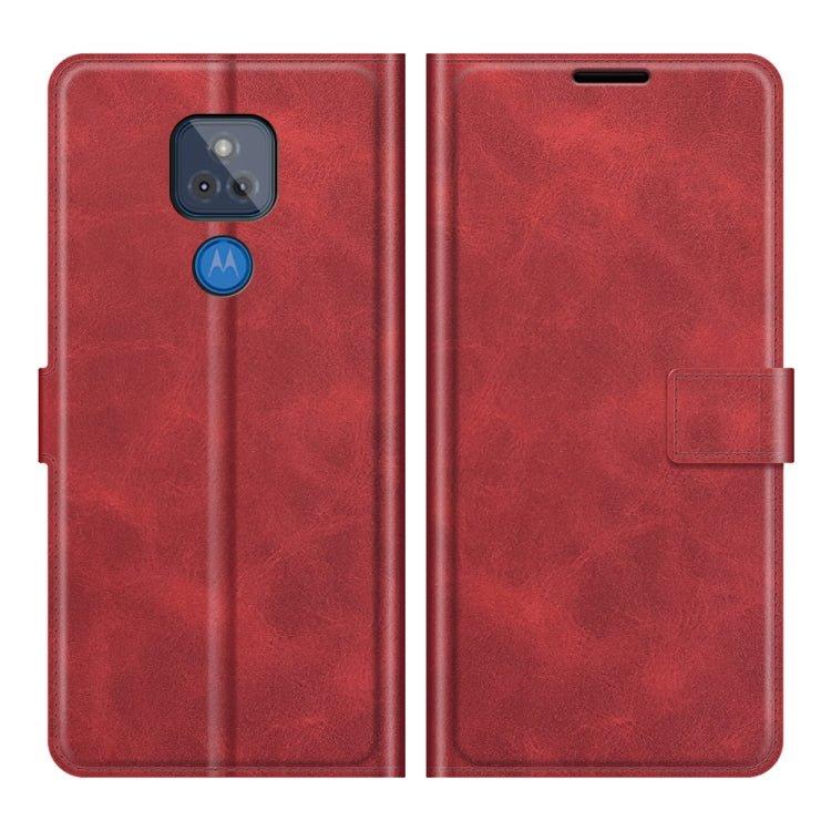 Retro Calf Pattern Buckle Card Wallet Left and Right Flip Phone Holster with Bracket Function For Motorola G Play 2021