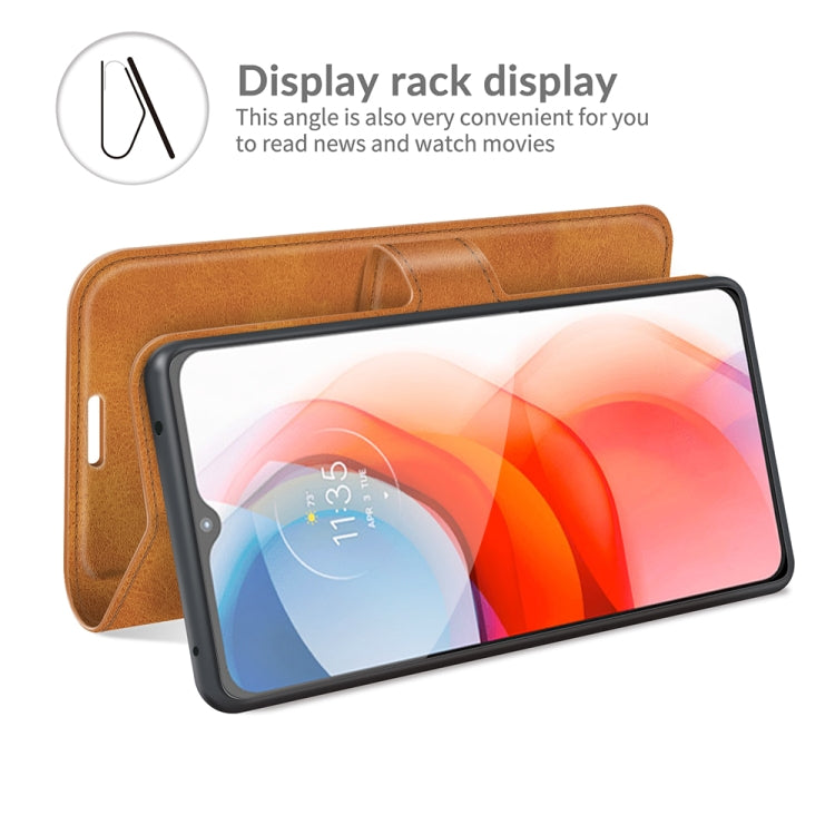 Retro Calf Pattern Buckle Card Wallet Left and Right Flip Phone Holster with Bracket Function For Motorola G Play 2021