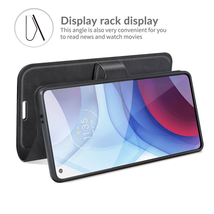 Retro Calf Pattern Buckle Card Wallet Left and Right Flip Phone Holster with Bracket Function For Motorola G Power 2021