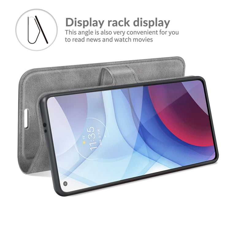 Retro Calf Pattern Buckle Card Wallet Left and Right Flip Phone Holster with Bracket Function For Motorola G Power 2021