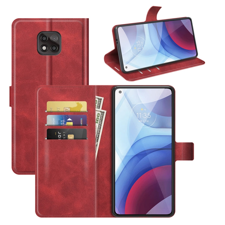 Retro Calf Pattern Buckle Card Wallet Left and Right Flip Phone Holster with Bracket Function For Motorola G Power 2021