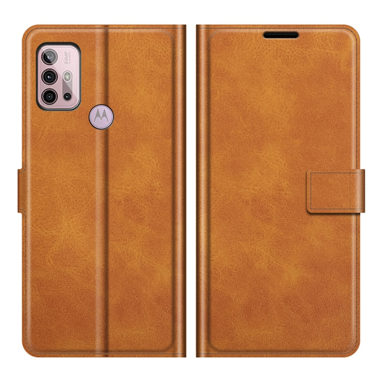 Retro Calf Pattern Buckle Card Wallet Left and Right Flip Phone Holster with Bracket Function For Motorola G30 / G10