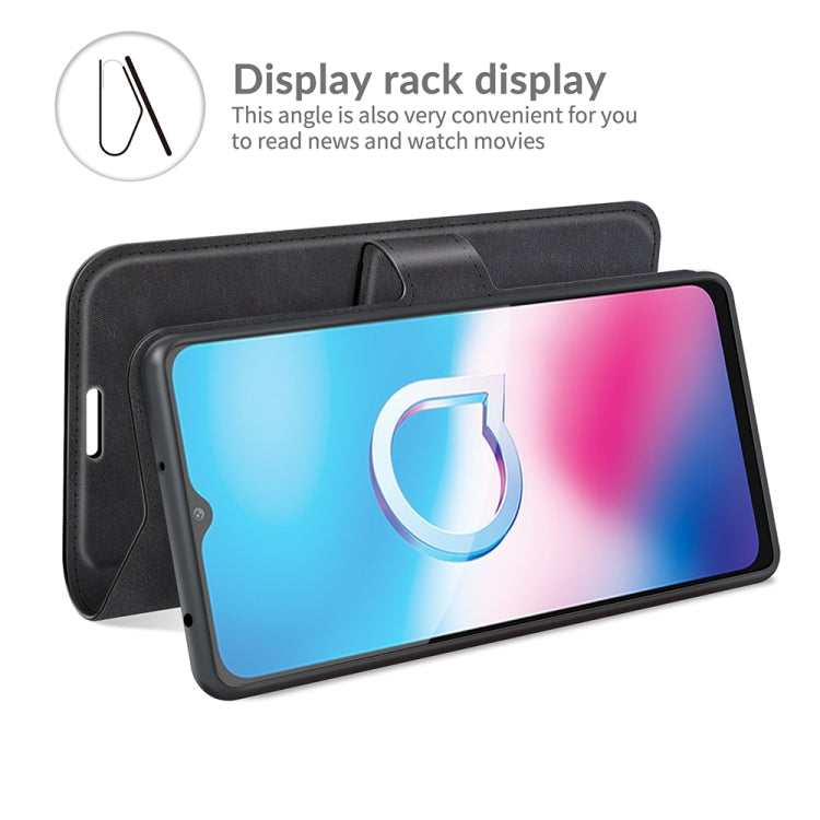 Retro Calf Pattern Buckle Card Wallet Left and Right Flip Phone Holster with Bracket Function For Alcatel 1S 2021 /3L 2021