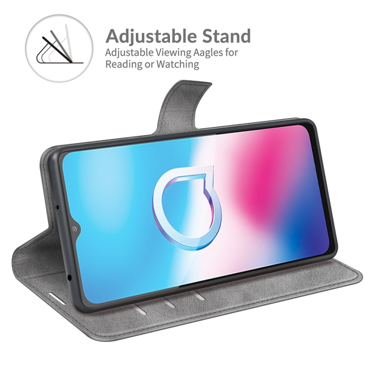 Retro Calf Pattern Buckle Card Wallet Left and Right Flip Phone Holster with Bracket Function For Alcatel 1S 2021 /3L 2021