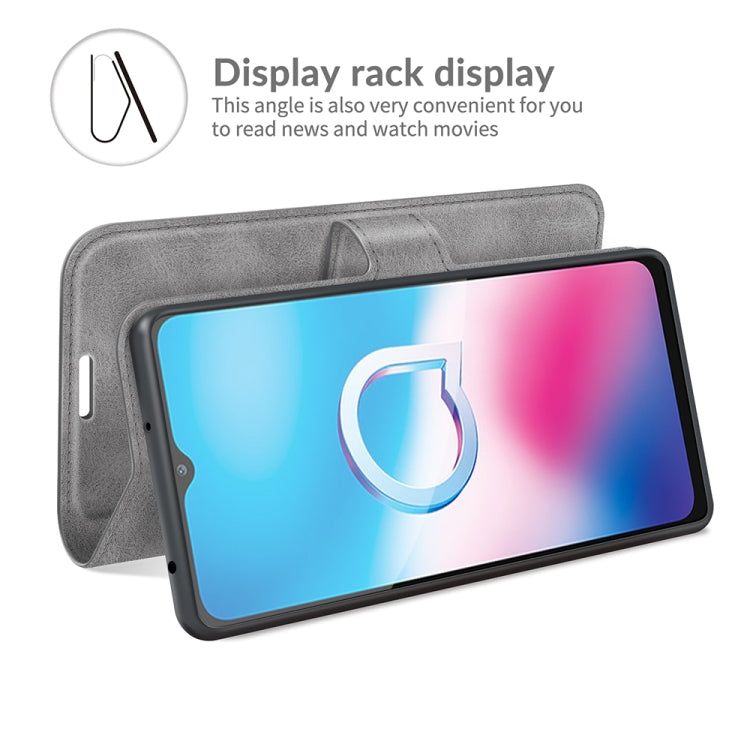 Retro Calf Pattern Buckle Card Wallet Left and Right Flip Phone Holster with Bracket Function For Alcatel 1S 2021 /3L 2021