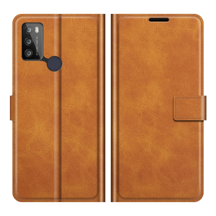 Retro Calf Pattern Buckle Card Wallet Left and Right Flip Phone Holster with Bracket Function For Alcatel 1S 2021 /3L 2021