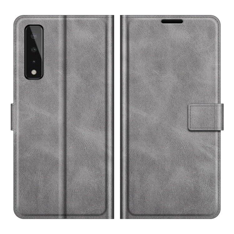 Retro Calf Pattern Buckle Card Wallet Left and Right Flip Phone Holster with Bracket Function For  LG Stylo 7 5G