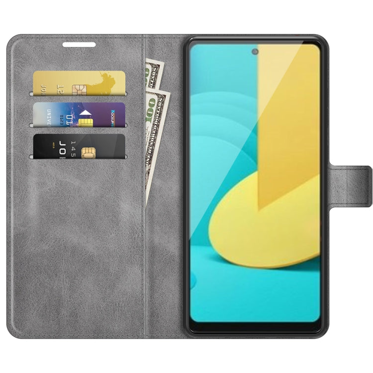 Retro Calf Pattern Buckle Card Wallet Left and Right Flip Phone Holster with Bracket Function For  LG Stylo 7 5G