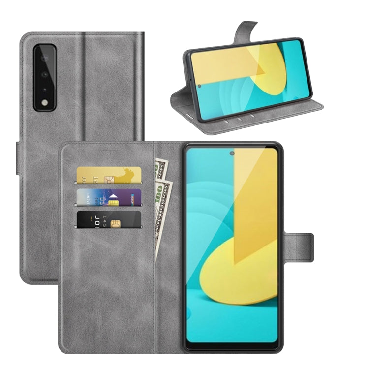 Retro Calf Pattern Buckle Card Wallet Left and Right Flip Phone Holster with Bracket Function For  LG Stylo 7 5G