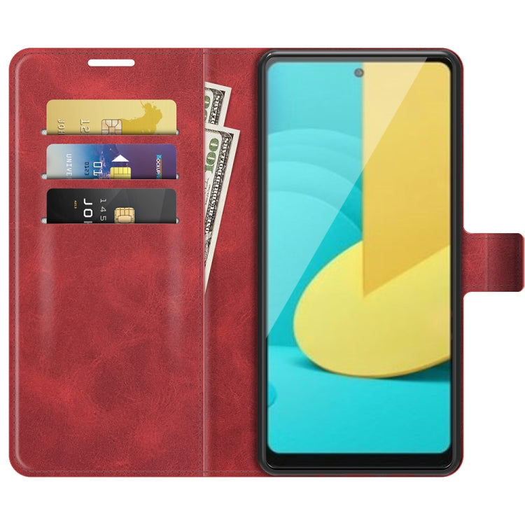 Retro Calf Pattern Buckle Card Wallet Left and Right Flip Phone Holster with Bracket Function For  LG Stylo 7 5G