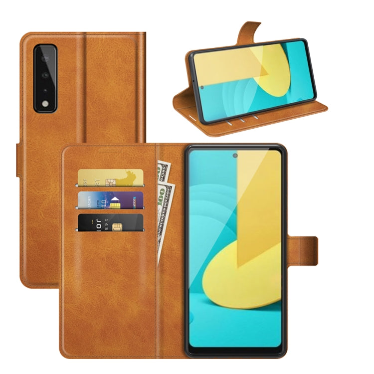 Retro Calf Pattern Buckle Card Wallet Left and Right Flip Phone Holster with Bracket Function For  LG Stylo 7 5G