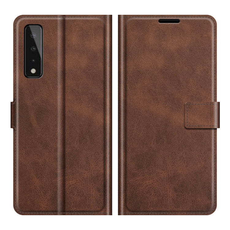 Retro Calf Pattern Buckle Card Wallet Left and Right Flip Phone Holster with Bracket Function For  LG Stylo 7 5G